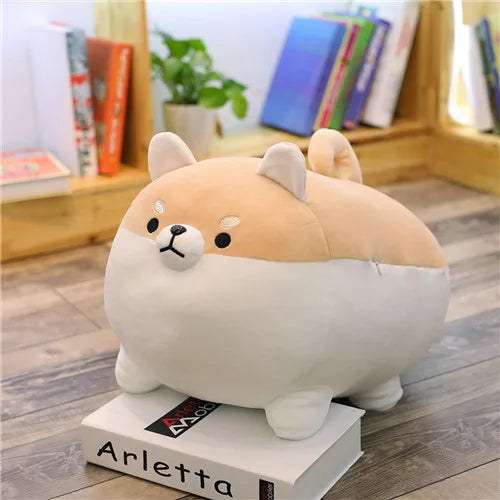 30/40/50cm Round Chubby Plush Dog 3 Colours 11201019 - Snuggle Time