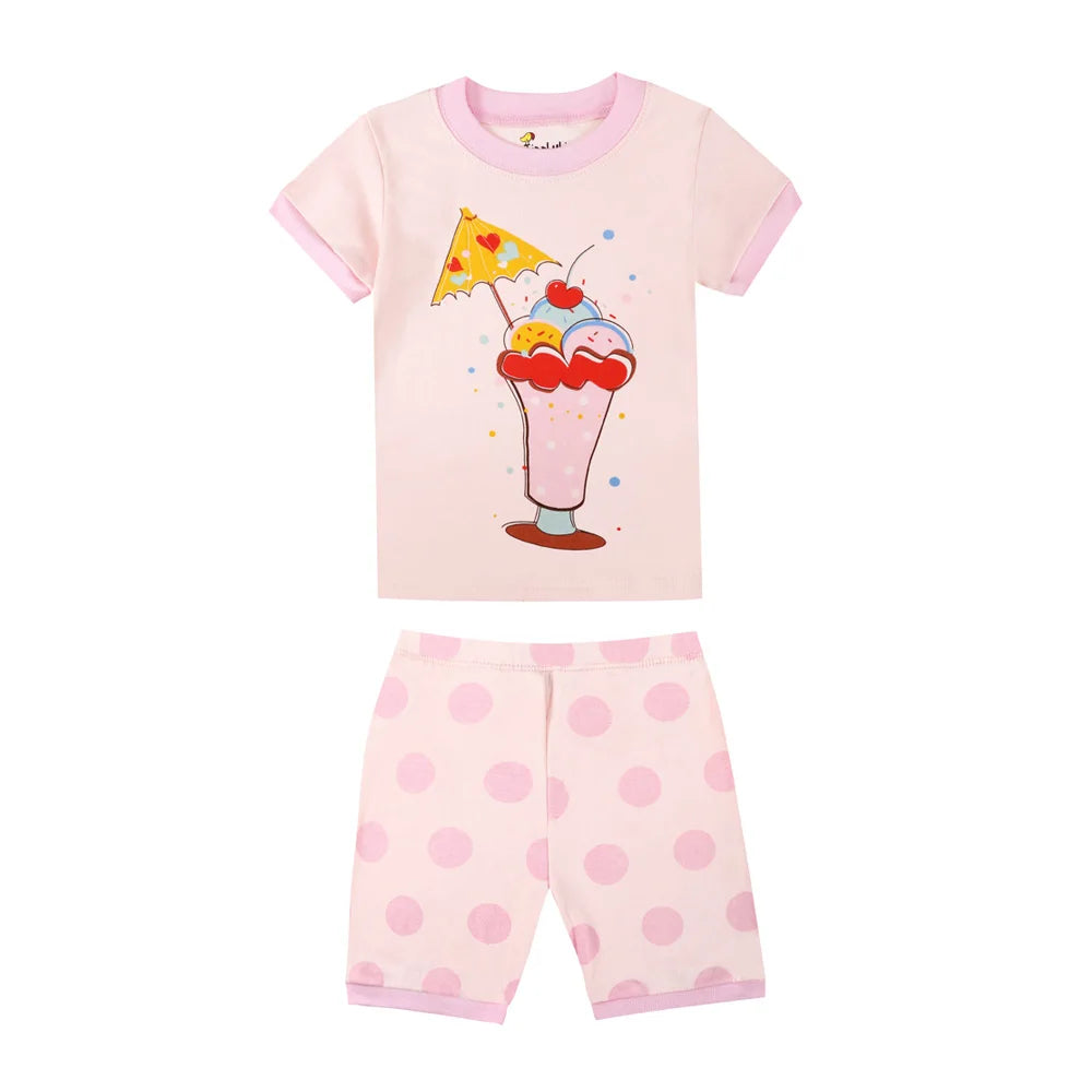 Girls Ice Cream Sundae 2pc Pyjama Shorts Set 18mth-8yrs 10202088 - Snuggle Time