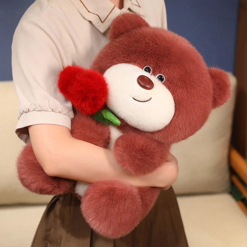 25/35/45cm Plush Teddy Bear with Heart Rose 3 Colours 11201055 - Snuggle Time