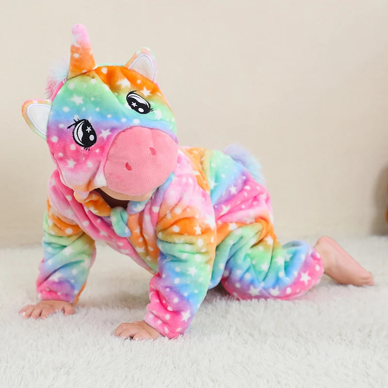 Babies Starry Unicorn Hooded Onesie 2-36mth 10205126 - Snuggle Time