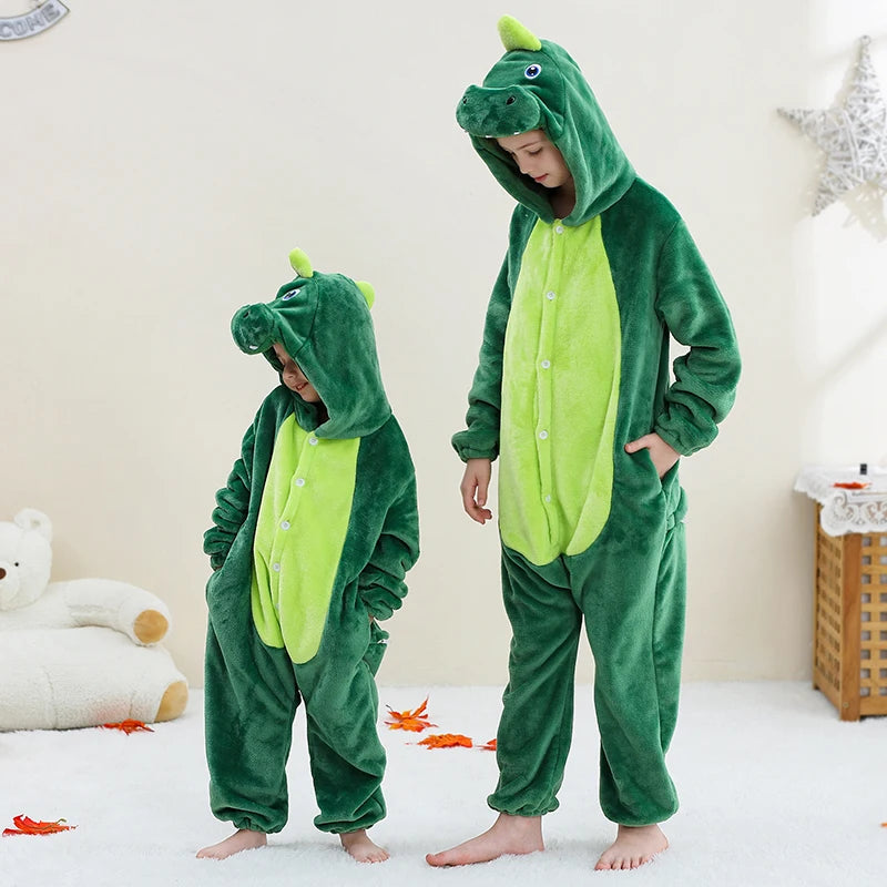 Kids Thick Hooded Dinosaur Onesie 2-11yrs 10205134 - Snuggle Time