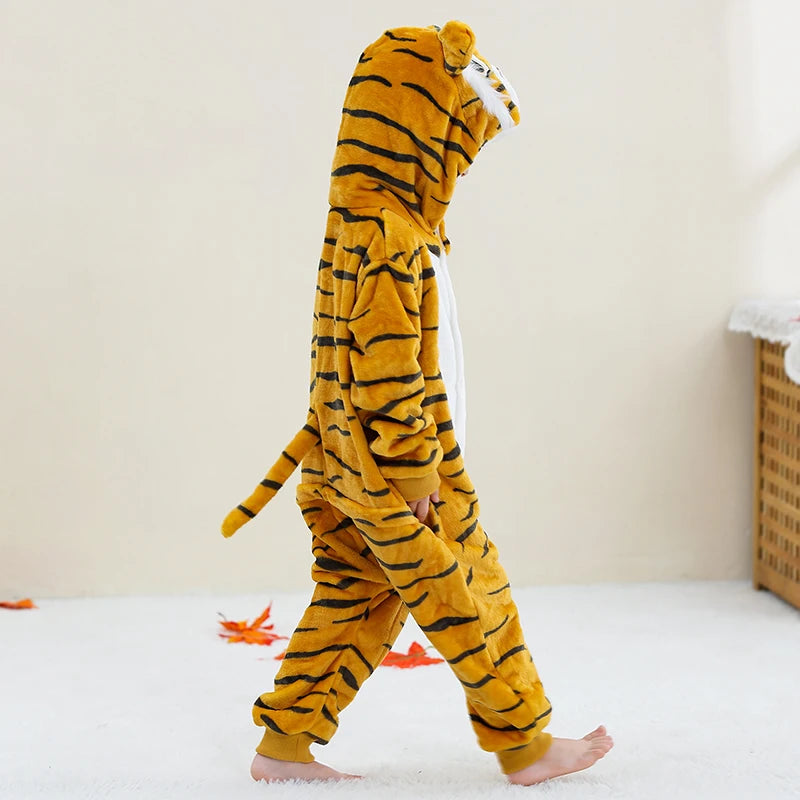 Kids Thick Hooded Leopard Onesie 2-11yrs 10205139 - Snuggle Time