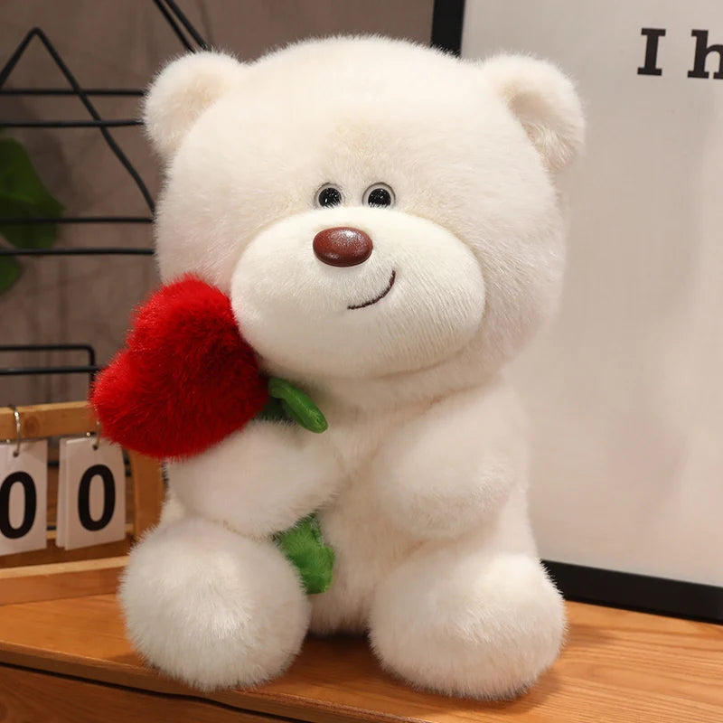 25/35/45cm Plush Teddy Bear with Heart Rose 3 Colours 11201055 - Snuggle Time