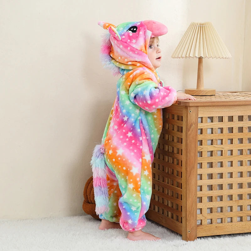 Babies Starry Unicorn Hooded Onesie 2-36mth 10205126 - Snuggle Time