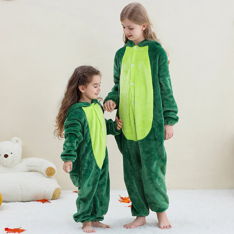 Kids Thick Hooded Dinosaur Onesie 2-11yrs 10205134 - Snuggle Time
