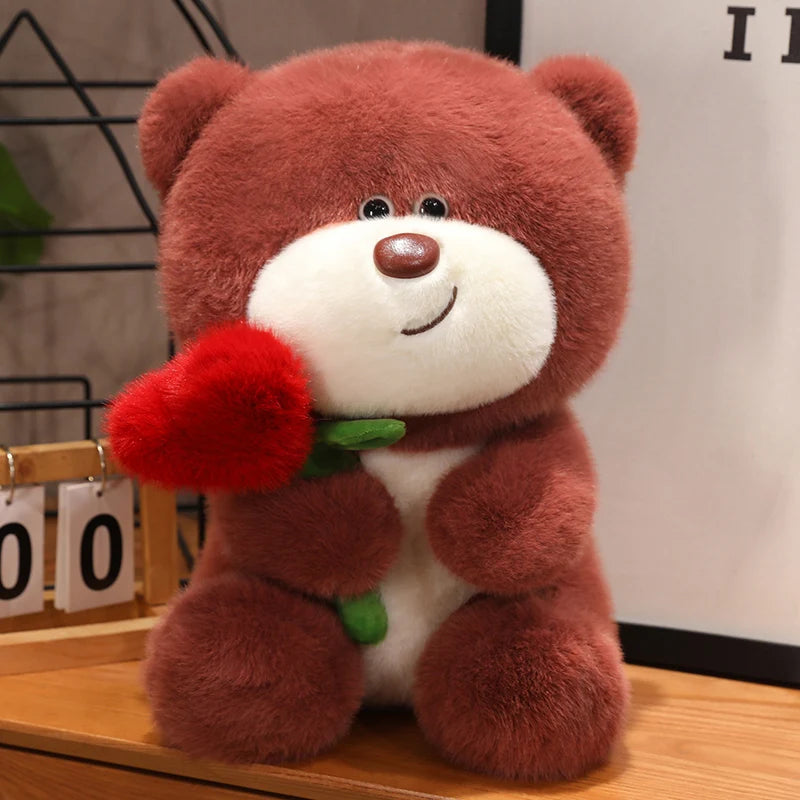25/35/45cm Plush Teddy Bear with Heart Rose 3 Colours 11201055 - Snuggle Time