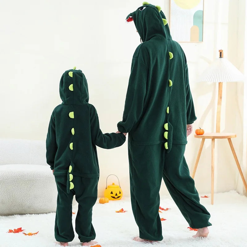 Family Dress-up Dark or Light Green Dinosaur Thick Onesie 3yrs- XL Adult 10205154 - Snuggle Time