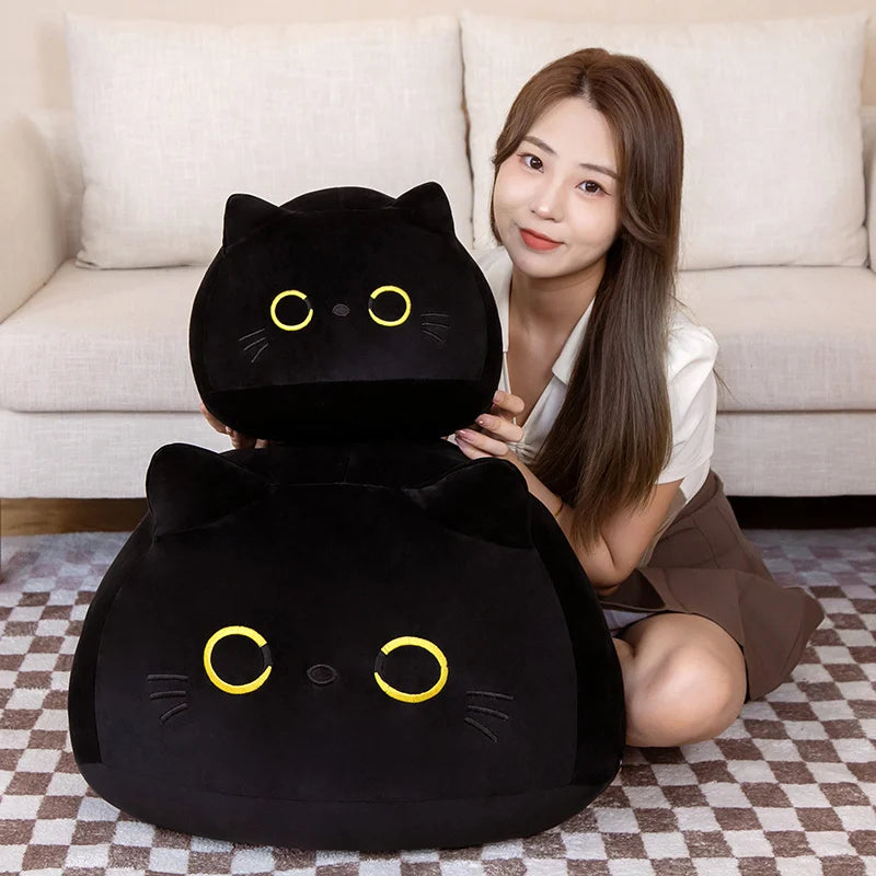 40/55/70cm Black Fat Plush Round Cat 2 Designs 11204158 - Snuggle Time