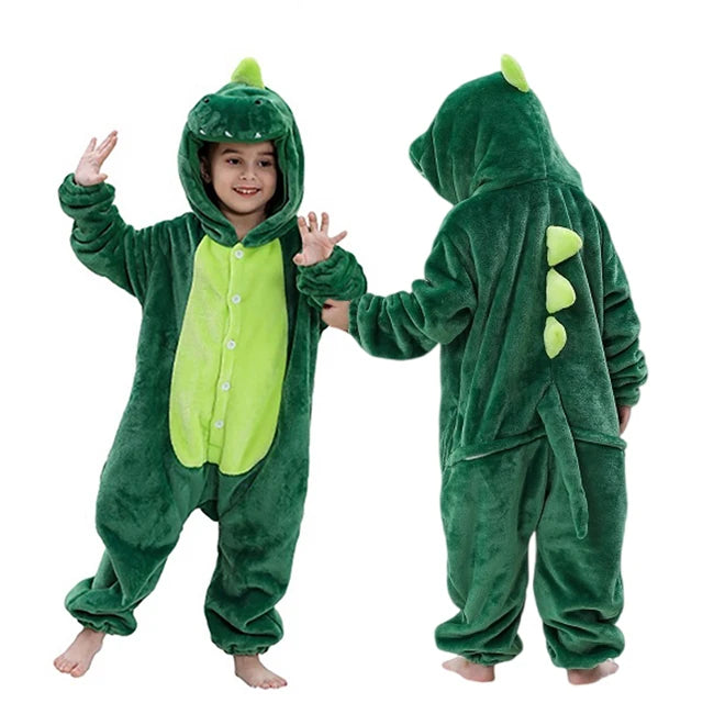 Kids Thick Hooded Dinosaur Onesie 2-11yrs 10205134 - Snuggle Time