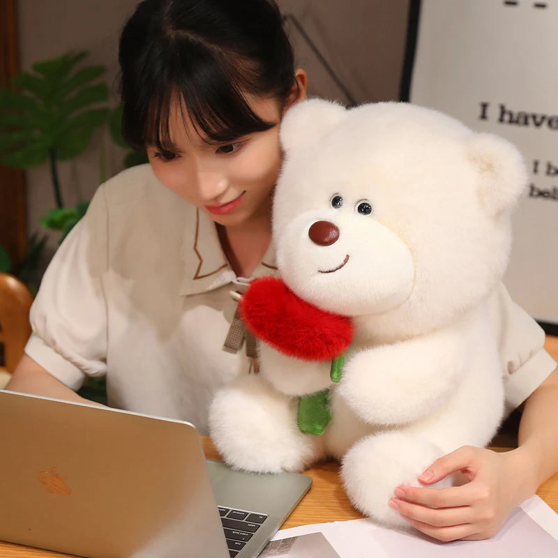 25/35/45cm Plush Teddy Bear with Heart Rose 3 Colours 11201055 - Snuggle Time