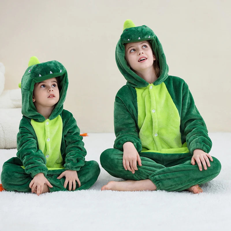 Kids Thick Hooded Dinosaur Onesie 2-11yrs 10205134 - Snuggle Time