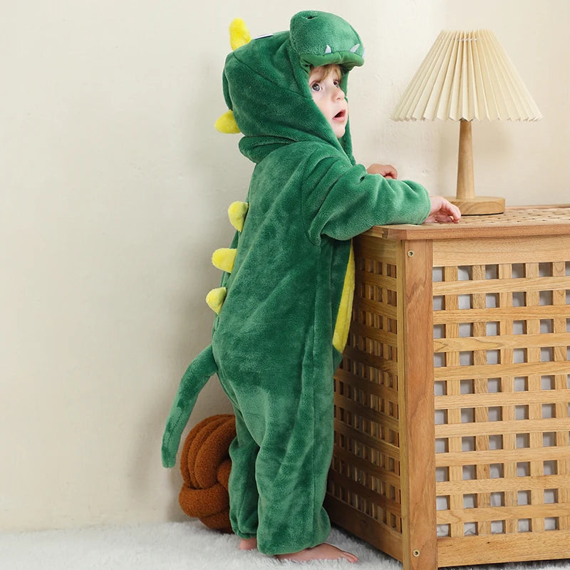Babies Green or Blue Hooded Dinosaur Onesie 2-36mth 10205124 - Snuggle Time