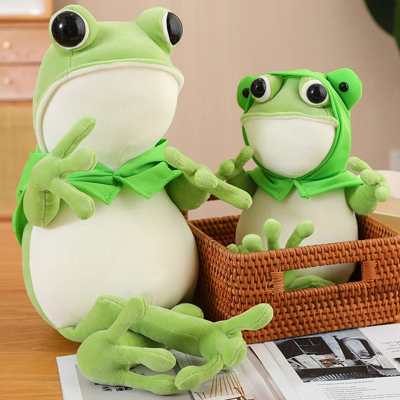 45/60/80cm Plush Cloaked Frog 11201047 - Snuggle Time