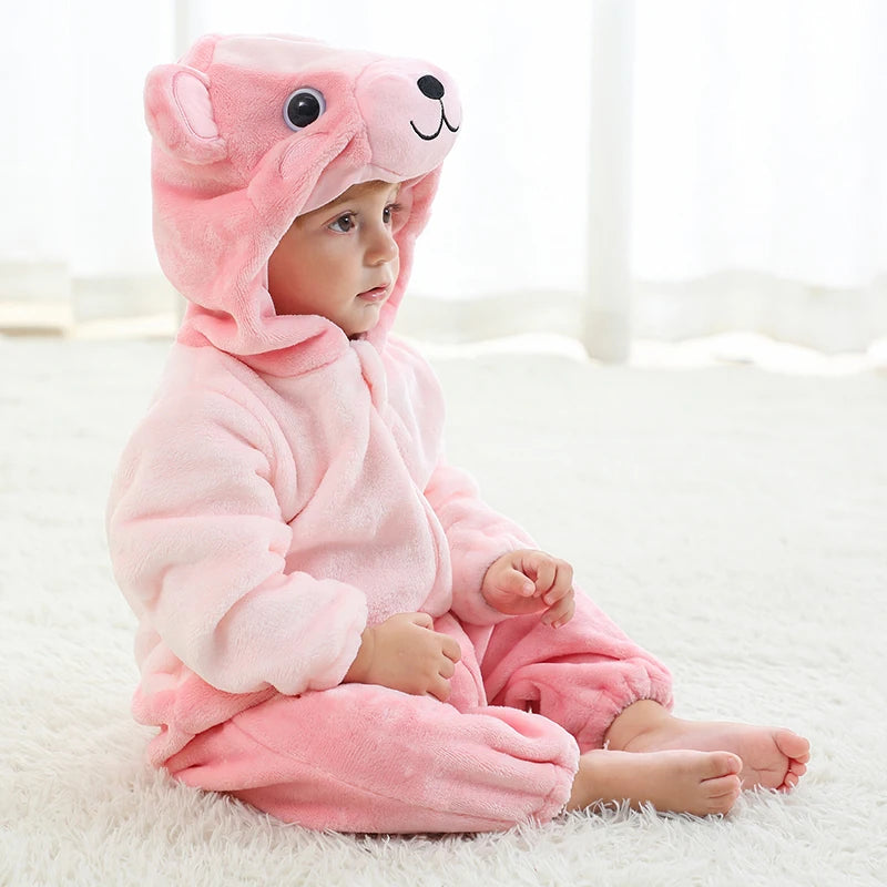 Babies Pink Bear Hooded Onesie 2-36mth 10205127 - Snuggle Time