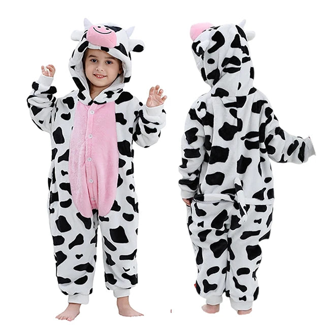 Kids Thick Hooded Cow Onesie 2-11yrs 10205136 - Snuggle Time