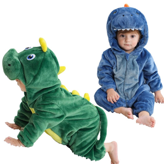 Babies Green or Blue Hooded Dinosaur Onesie 2-36mth 10205124 - Snuggle Time
