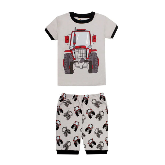 Boys Grey Tractor 2pc Pyjama Shorts Set 18mth-8yrs 10202086 - Snuggle Time