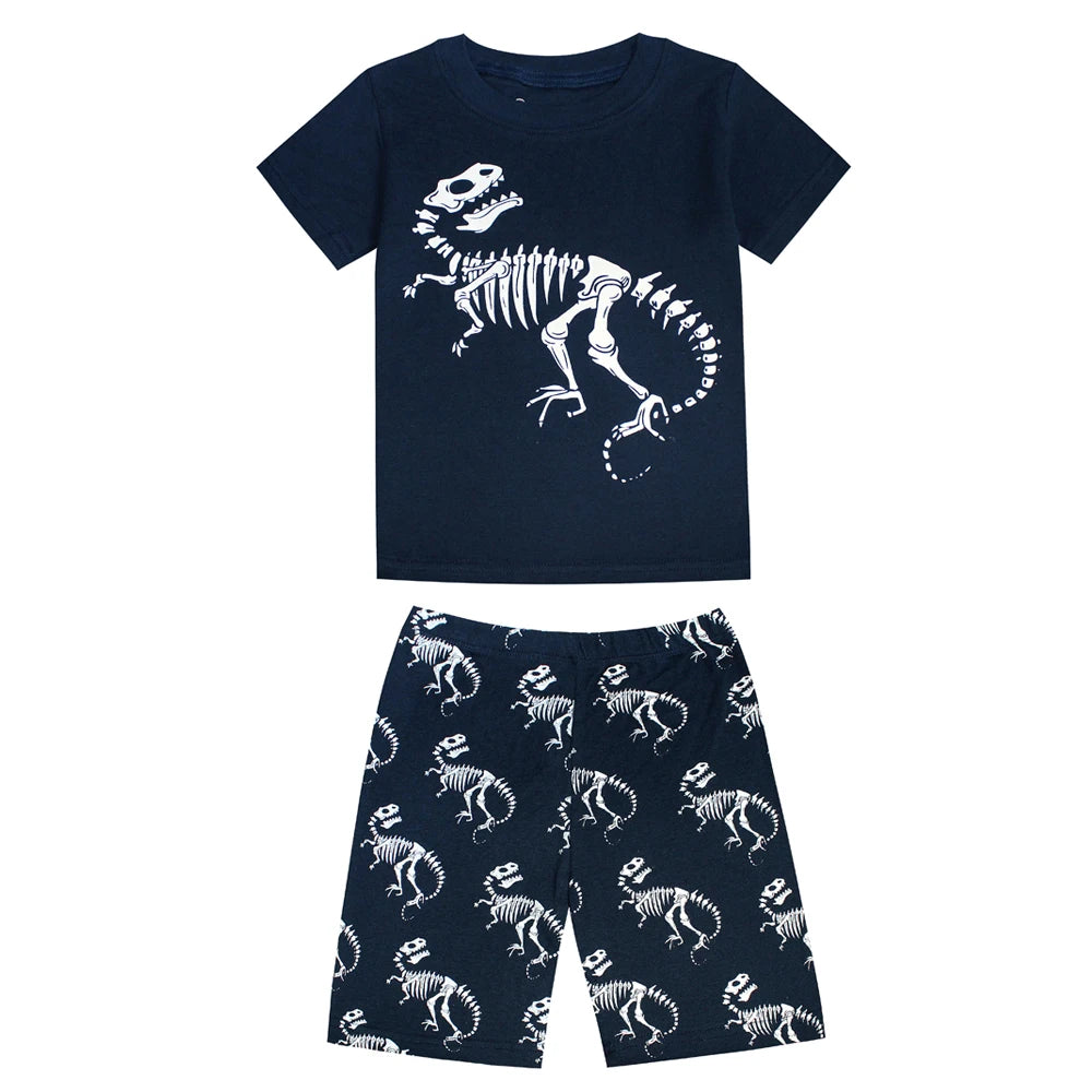 Boys Fossil Dinosaur 2pc Pyjama Shorts Set 18mth-8yrs 10202078 - Snuggle Time