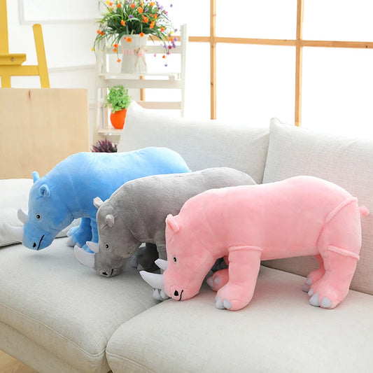 40/60cm Cute Plush Rhino Toy 3 Colours 11201026 - Snuggle Time