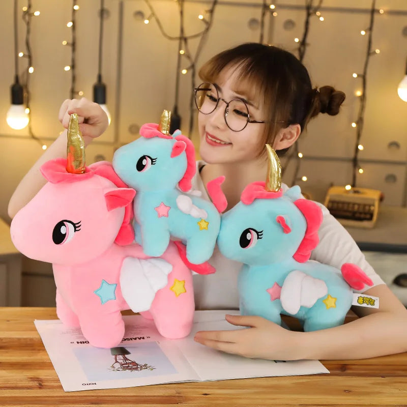 25/30/40cm Soft Plush Standing Unicorn 2 Colours 11201042 - Snuggle Time