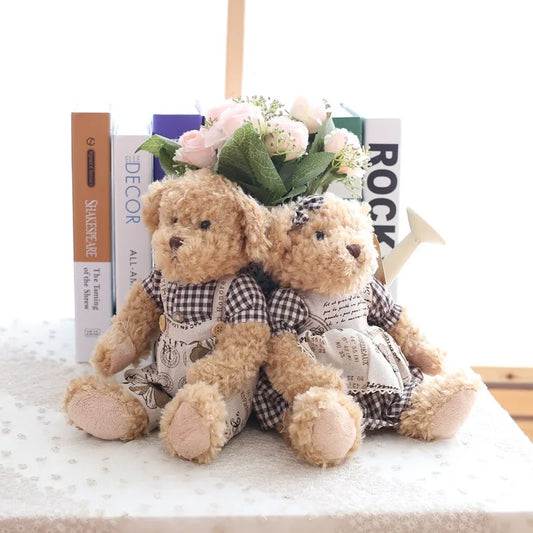 25cm 2pc Plush Cute Teddy Bear Set a Designs 11201038 - Snuggle Time