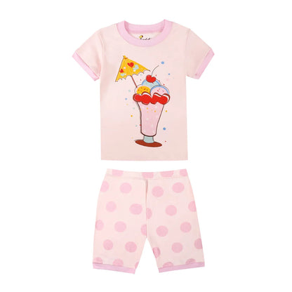 Girls Ice Cream Sundae 2pc Pyjama Shorts Set 18mth-8yrs 10202088 - Snuggle Time