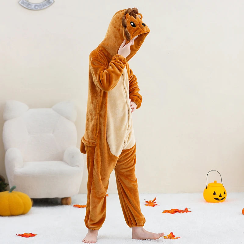 Kids Thick Hooded Lion Onesie 2-11yrs 10205138 - Snuggle Time