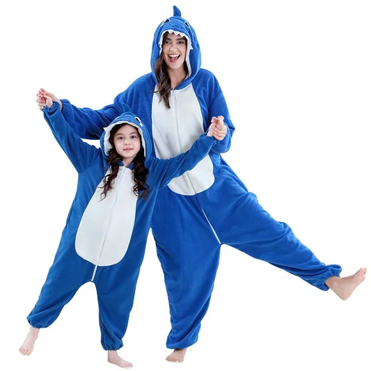 Family Dress-up Blue Shark Thick Onesie 3yrs-XL Adult 10205157 - Snuggle Time