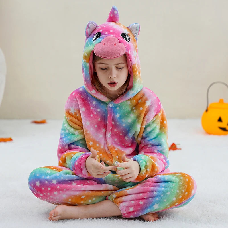 Kids Thick Hooded Unicorn Onesie 2 Designs 2-11yrs 10205133 - Snuggle Time