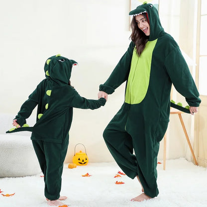 Family Dress-up Dark or Light Green Dinosaur Thick Onesie 3yrs- XL Adult 10205154 - Snuggle Time