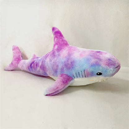 Large Plush Colourful Shark Toy 4 Sizes 2 Designs 11201005 - Snuggle Time