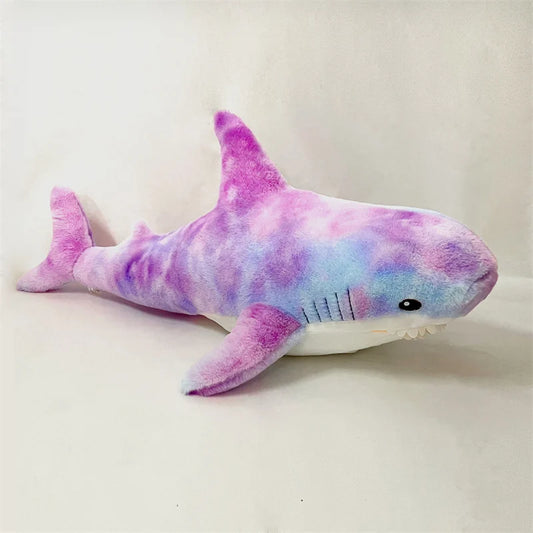 Large Plush Colourful Shark Toy 4 Sizes 2 Designs 11201005 - Snuggle Time