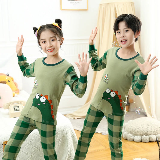 Unisex 2pc Green Dinosaur Pyjamas 3-12yrs 10202073 - Snuggle Time