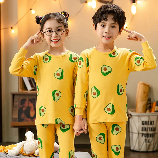 Unisex 2pc Yellow Avocado Design Pyjamas 3-12yrs 10202071 - Snuggle Time