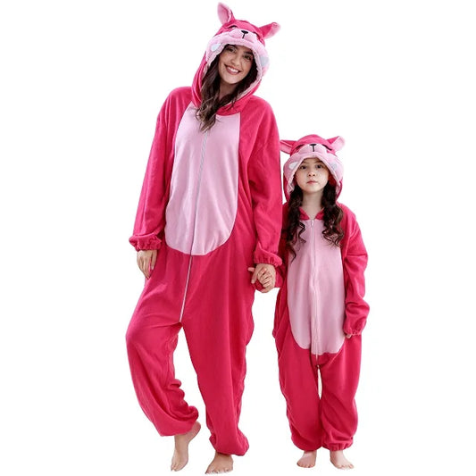 Family Dress-up Pink Fox Thick Onesie 3yrs-XL Adult 10205156 - Snuggle Time