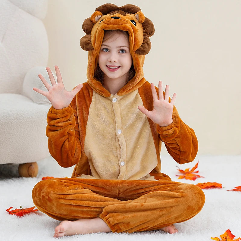 Kids Thick Hooded Lion Onesie 2-11yrs 10205138 - Snuggle Time