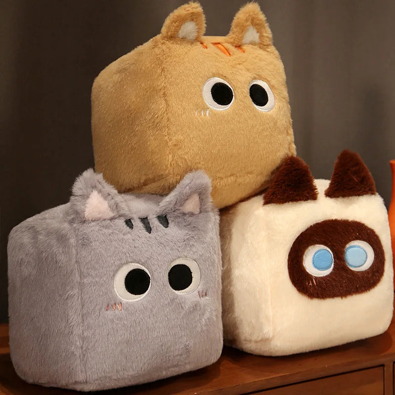 20/30cm Square Plush Cat Cushion 4 Designs 11201063 - Snuggle Time