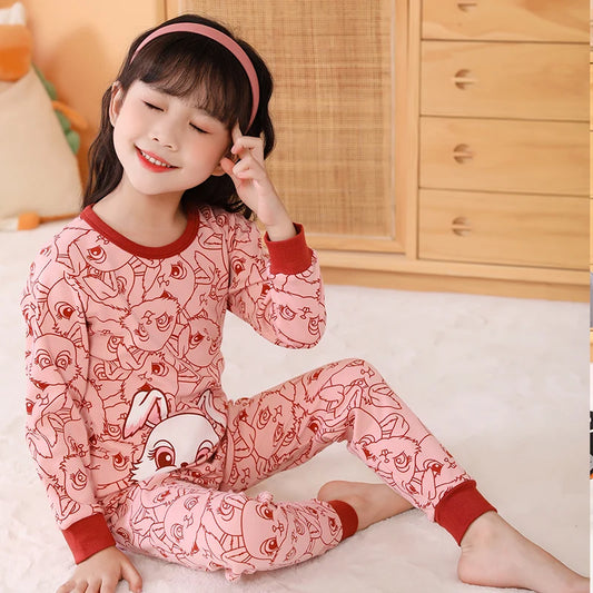 Girls 2pc Pink Bunny Rabbit Pyjamas 3-12yrs 10202077 - Snuggle Time