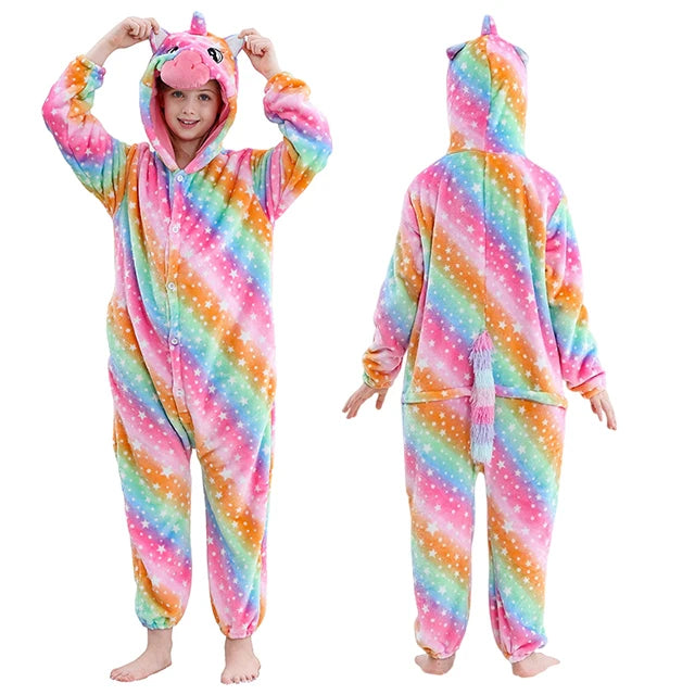 Kids Thick Hooded Unicorn Onesie 2 Designs 2-11yrs 10205133 - Snuggle Time