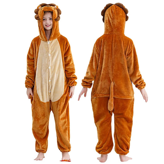 Kids Thick Hooded Lion Onesie 2-11yrs 10205138 - Snuggle Time