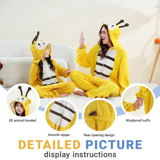 Family Dress-up Bumble Bee Thick Onesie 3yrs-XL Adult 10205153 - Snuggle Time