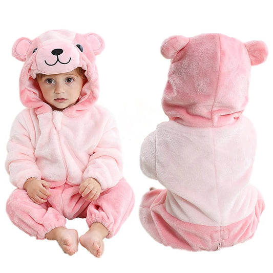 Babies Pink Bear Hooded Onesie 2-36mth 10205127 - Snuggle Time