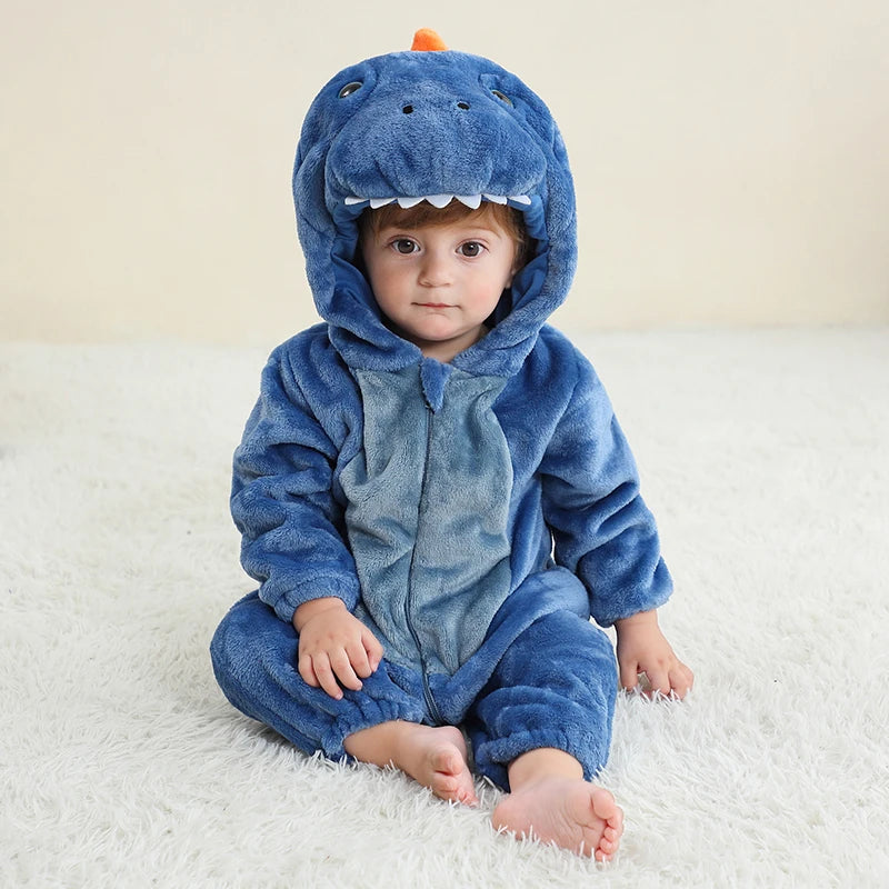 Babies Green or Blue Hooded Dinosaur Onesie 2-36mth 10205124 - Snuggle Time