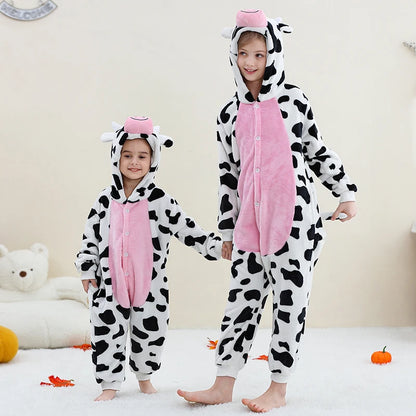 Kids Thick Hooded Cow Onesie 2-11yrs 10205136 - Snuggle Time