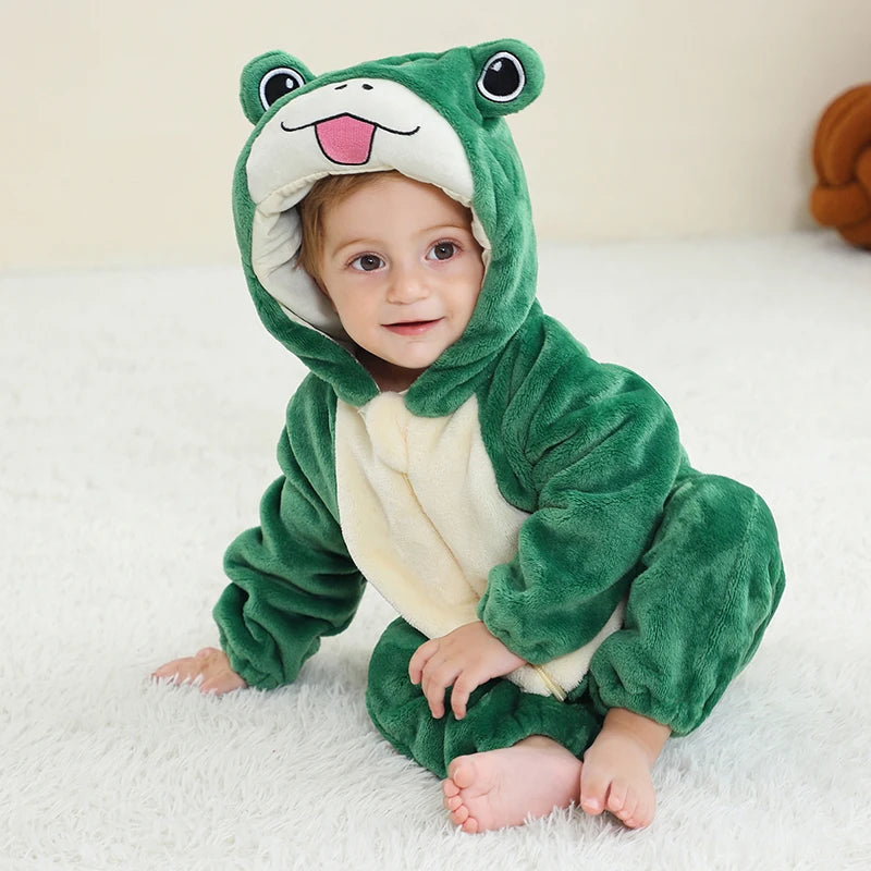 Babies Frog Design Hooded Onesie 2-36mth 10205123 - Snuggle Time