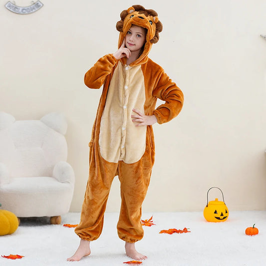 Kids Thick Hooded Lion Onesie 2-11yrs 10205138 - Snuggle Time
