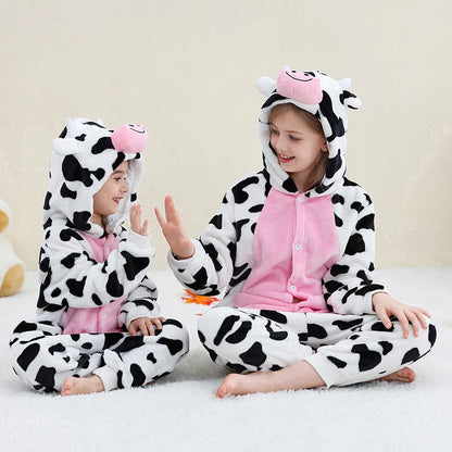 Kids Thick Hooded Cow Onesie 2-11yrs 10205136 - Snuggle Time