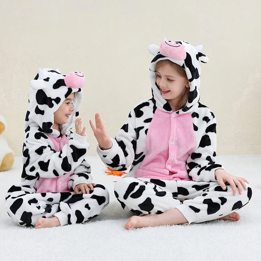 Kids Thick Hooded Cow Onesie 2-11yrs 10205136 - Snuggle Time