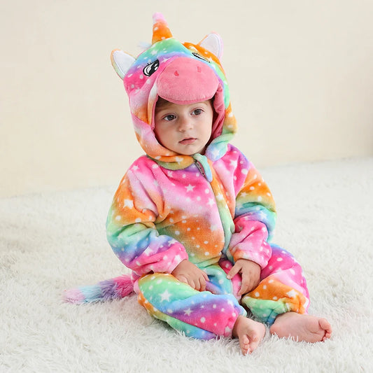 Babies Starry Unicorn Hooded Onesie 2-36mth 10205126 - Snuggle Time