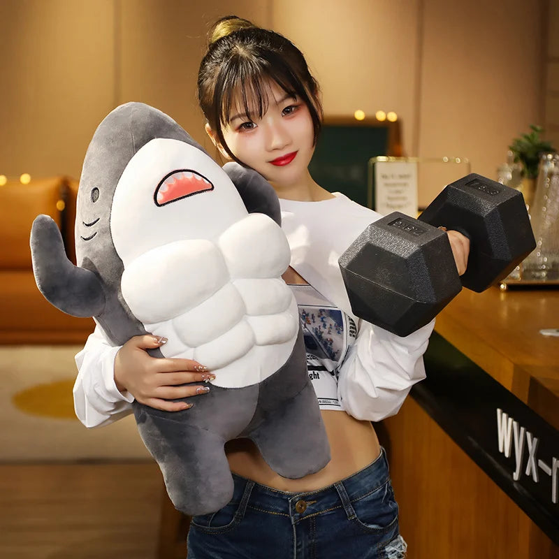 40cm Plush Muscle Shark Toy 2 Colours 11201045 - Snuggle Time